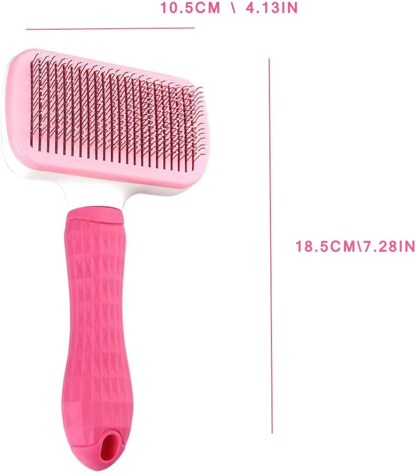 Self Cleaning Pet Brush for Dog and Cat, Grooming Brush with Long and Soft Hair