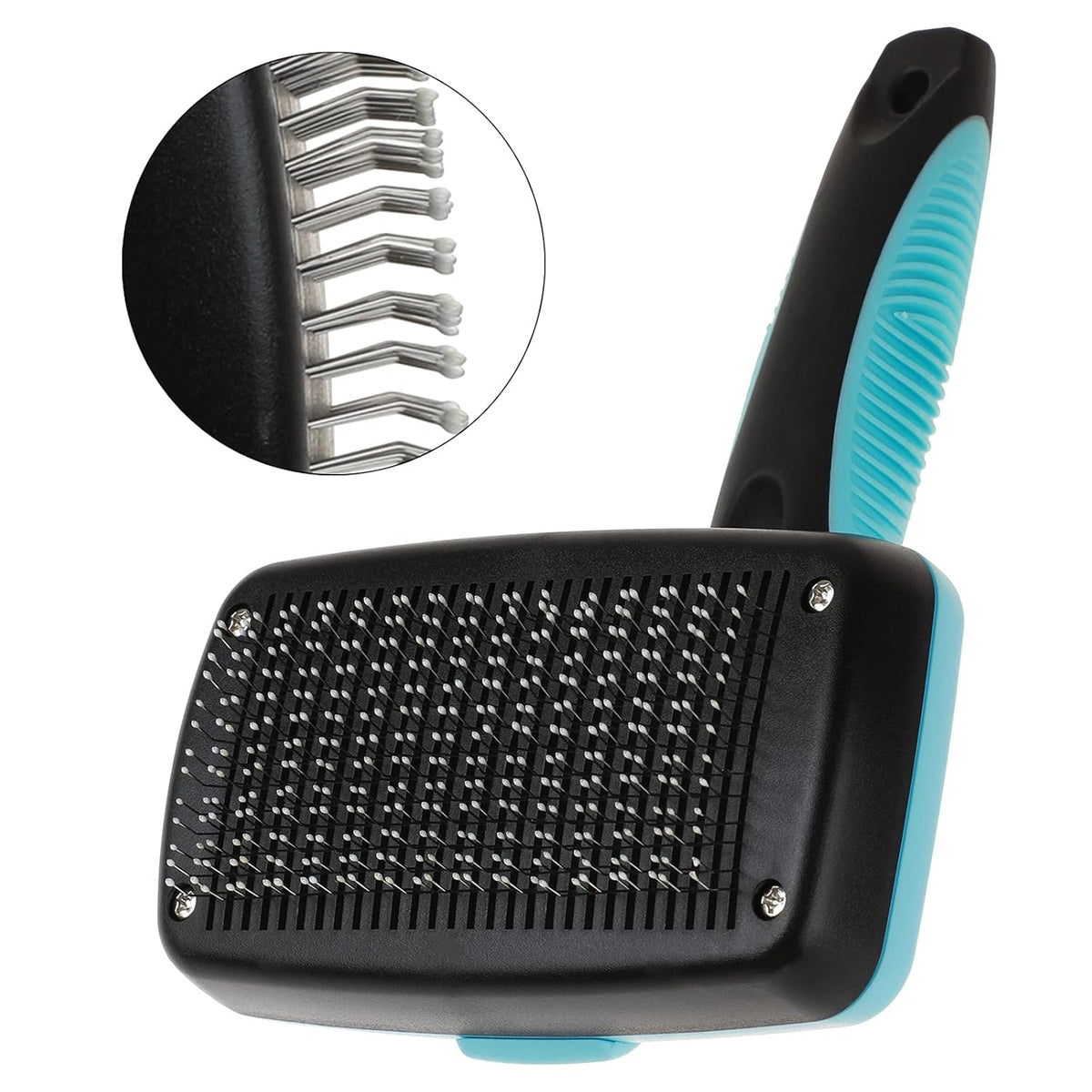 Pet Grooming Brush, Self Cleaning, Blue, for Dog and Cat, Long & Short Hair, Undercoat, Mat Tangled Hair Remover, Ergonomic Design